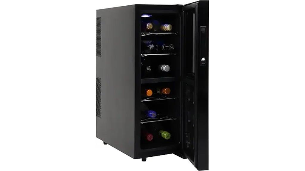 12 bottle beechwood wine cooler