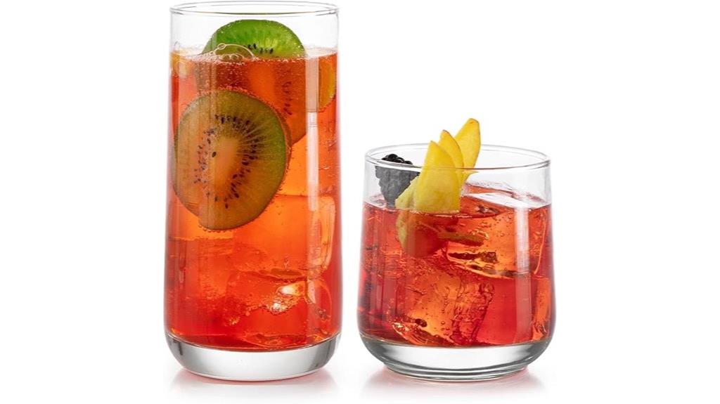16 piece glass drinking set