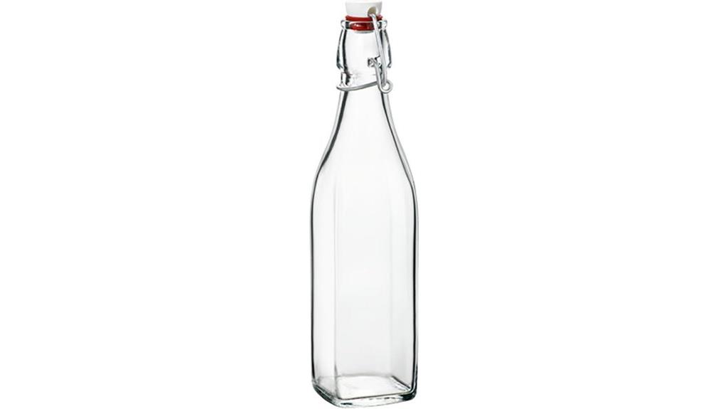 airtight square glass bottle