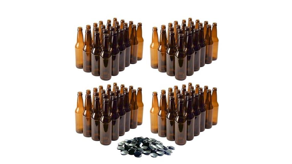 amber glass beer bottles