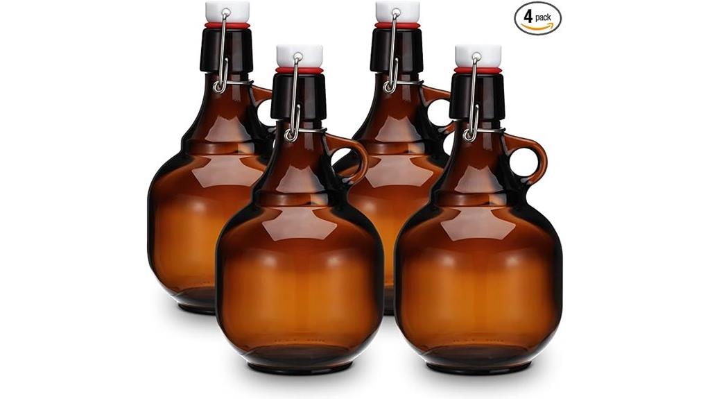 amber glass beer growlers