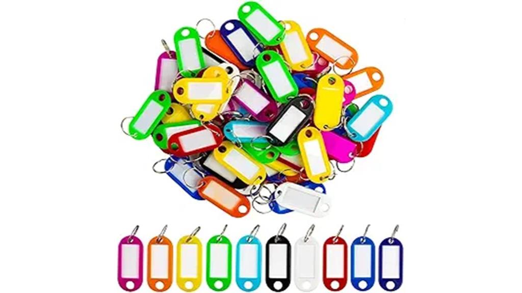 assorted color key ring tags