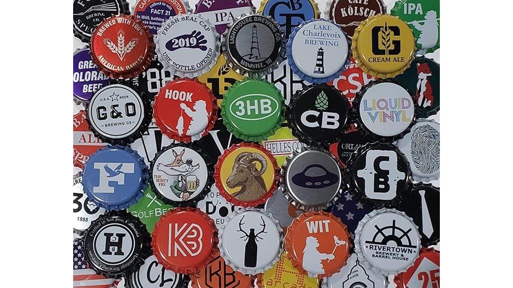 assorted craft beer caps