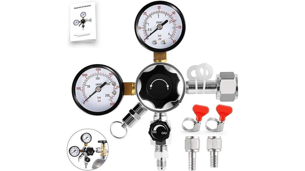 beer tap kegerator regulator dual gauge