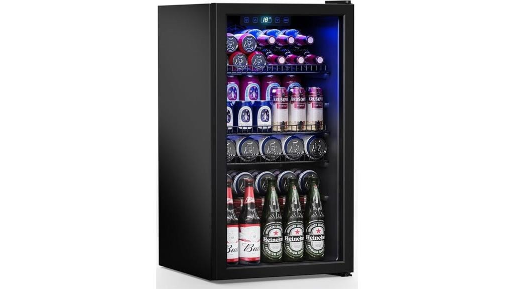 beverage cooler with glass