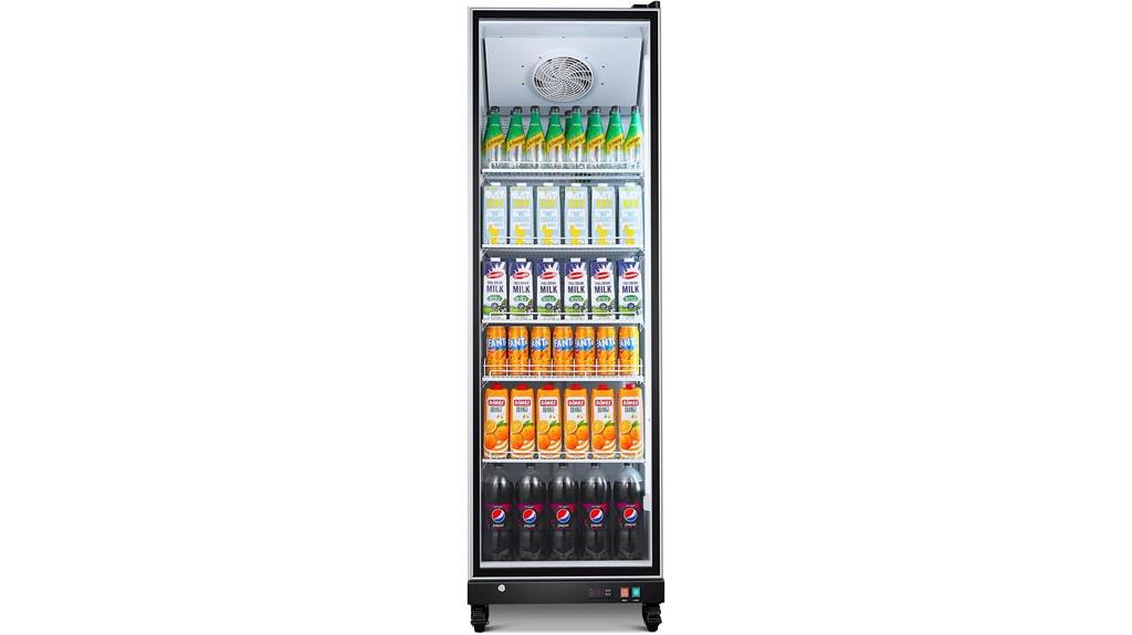 beverage refrigerator with glass