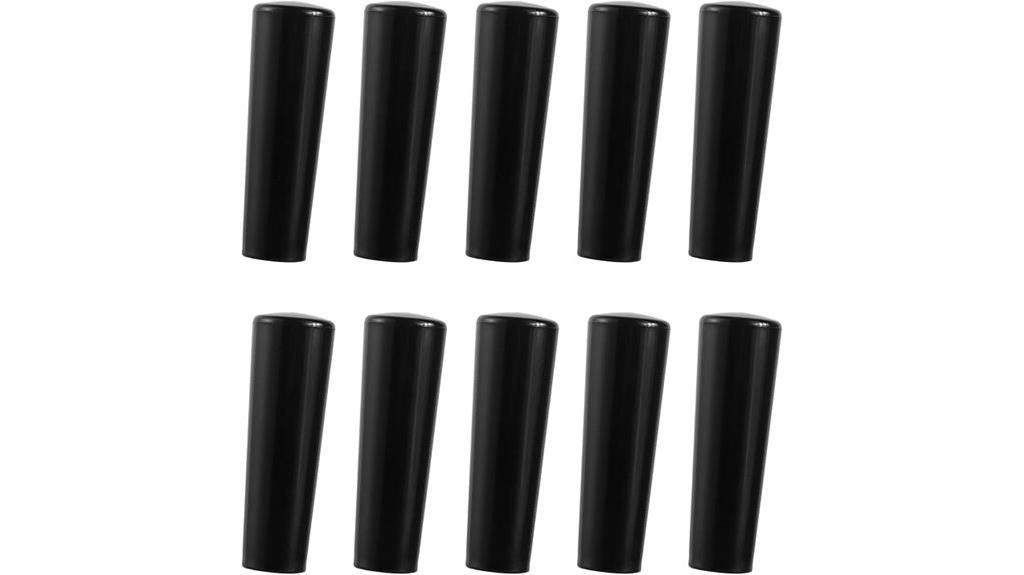 black plastic beer tap handles