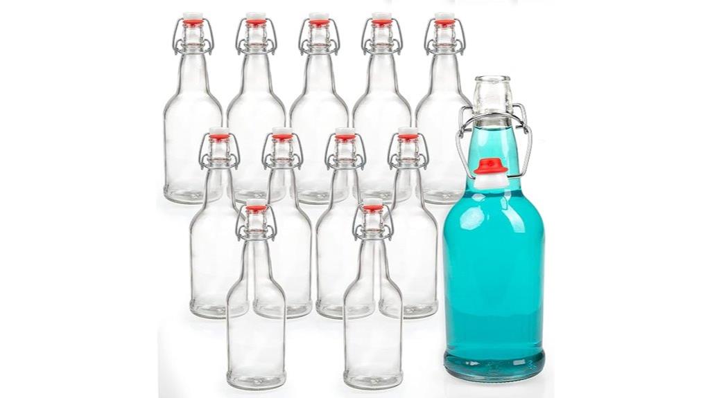 clear glass beer bottles