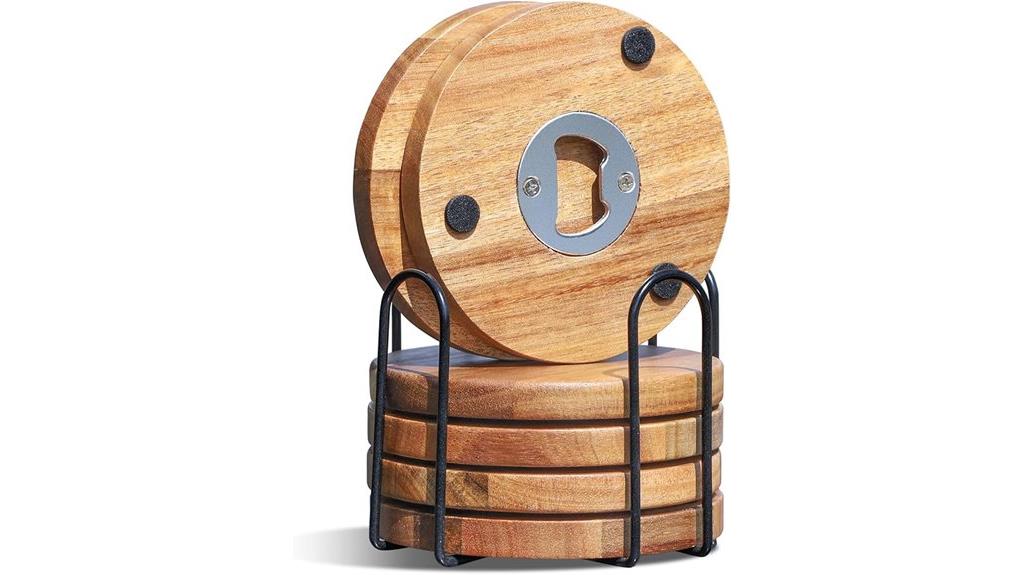 coaster set with opener