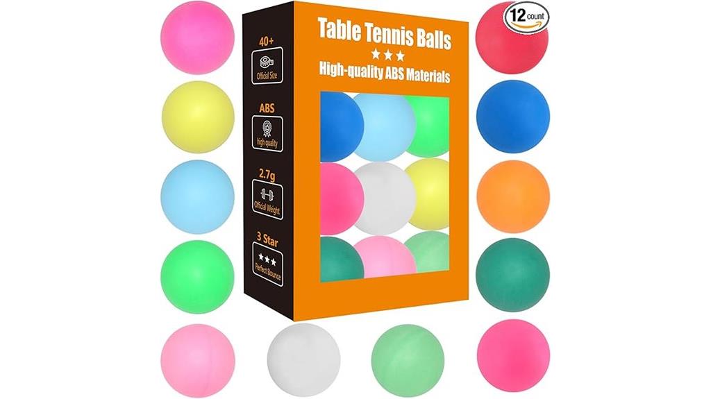 colored training ping pong balls