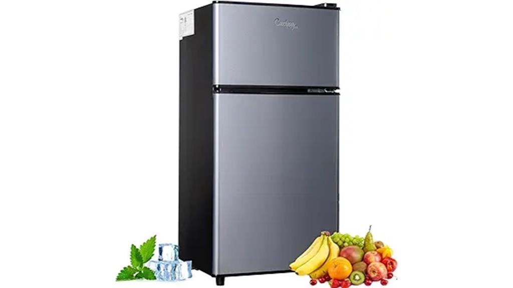 compact double door fridge