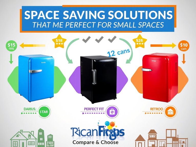 compact mini fridges selection