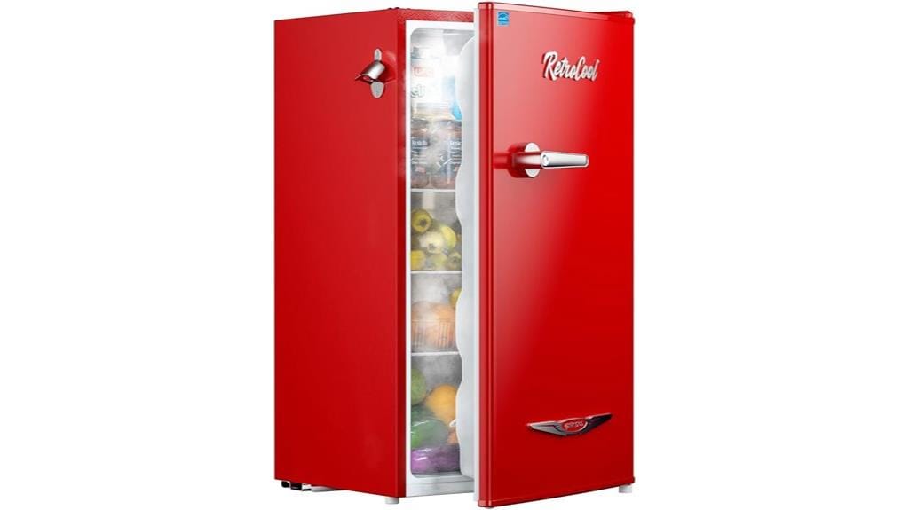 compact retro style fridge