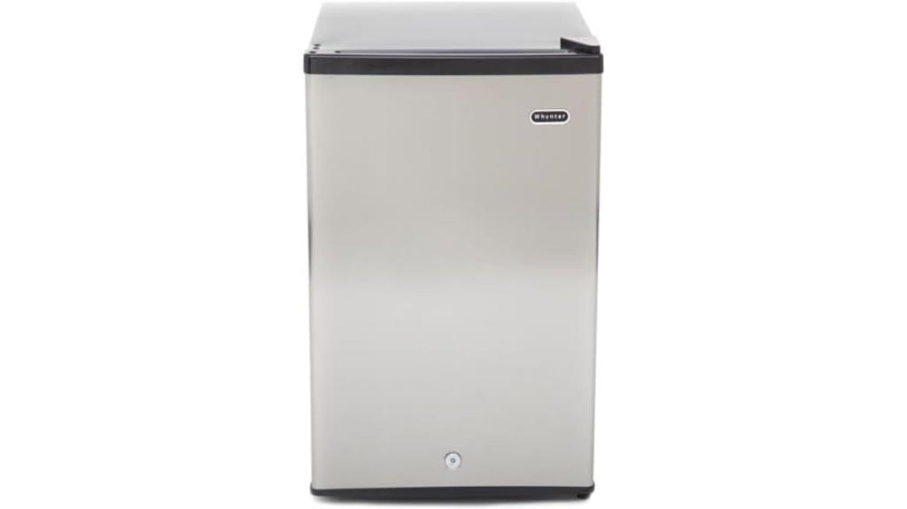 compact stainless steel freezer