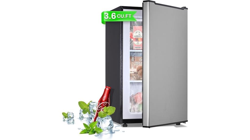 compact stainless steel freezer