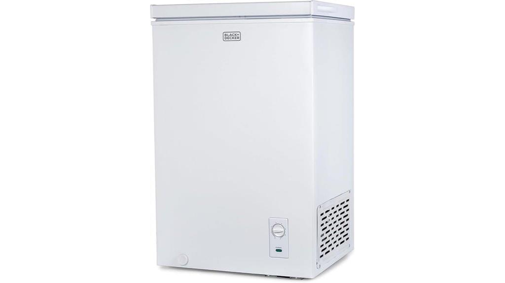 compact white chest freezer