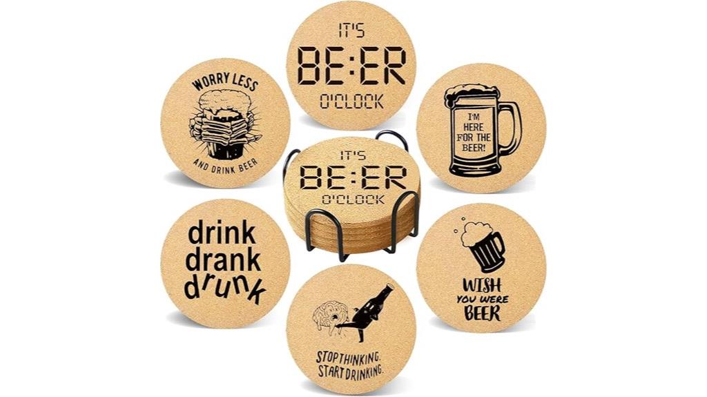 cork wood coaster set
