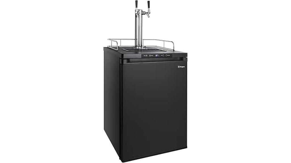 dual faucet kegerator black