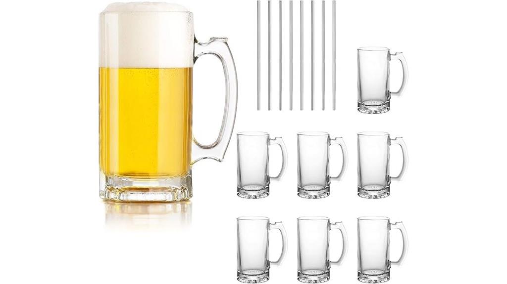 eight 16oz beer mugs