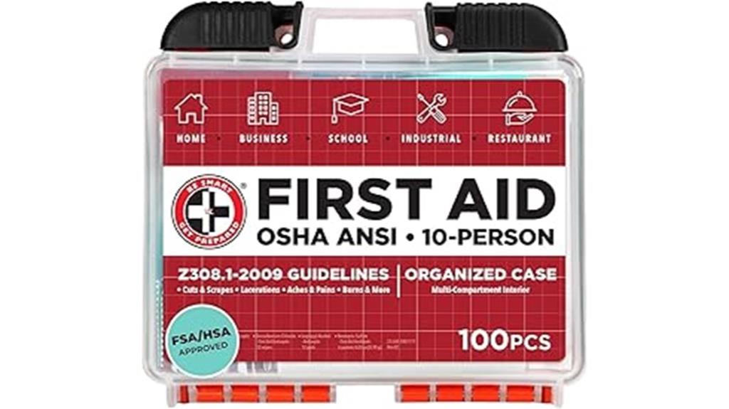 first aid kit 10 person 100 pieces