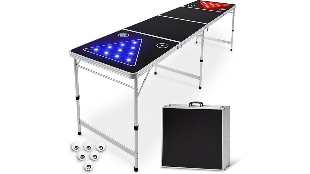foldable illuminated beer pong