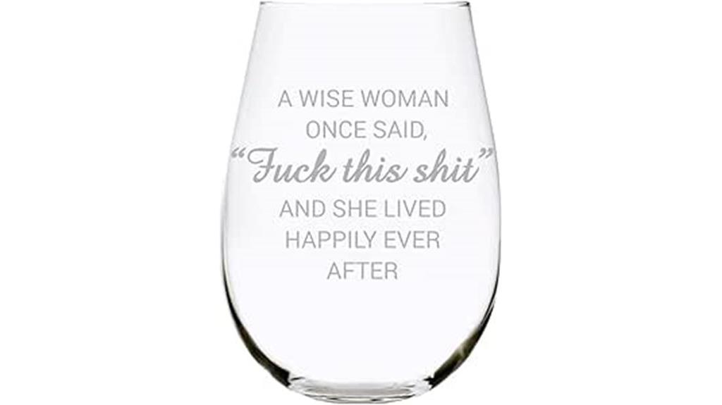 funny stemless wine glass