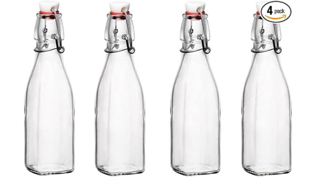 glass bottle set 4 pack