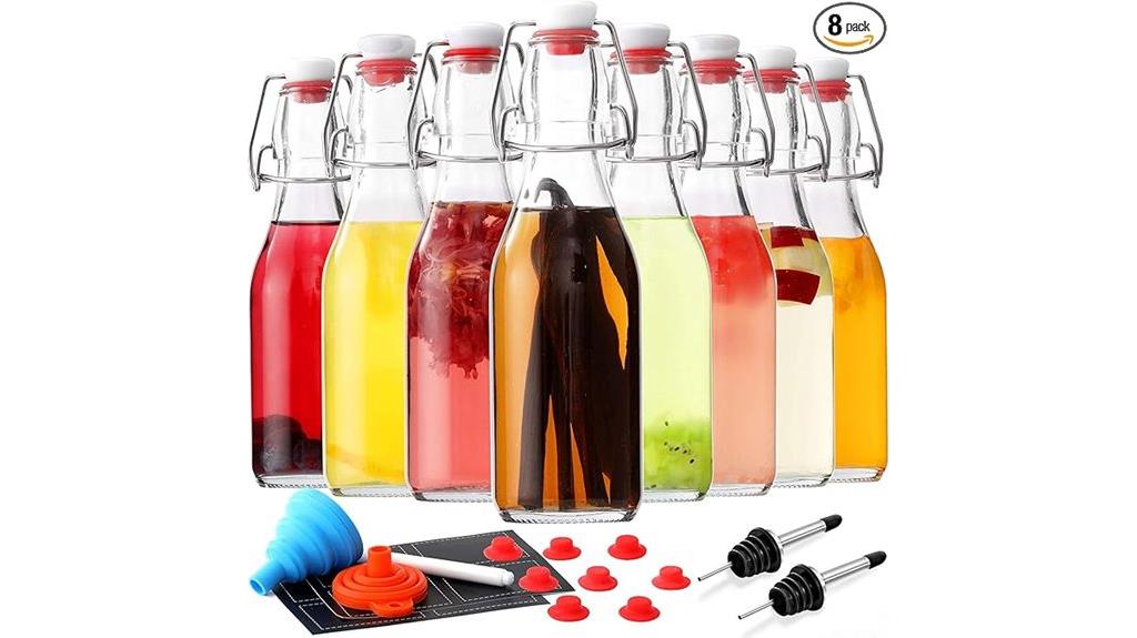 glass bottles with stoppers