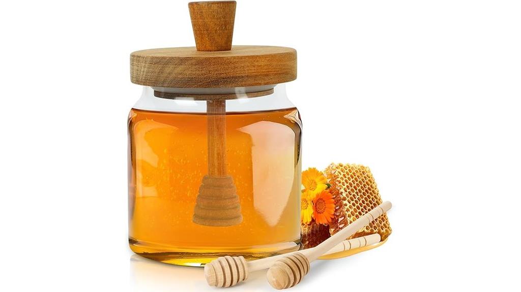 glass honey jar set