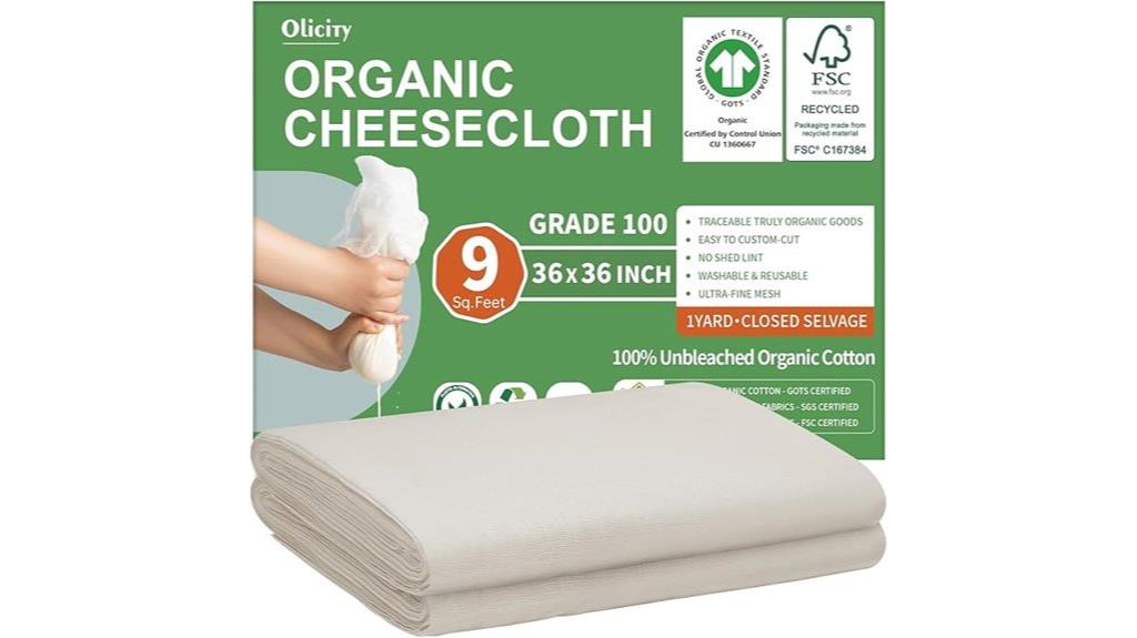 gots certified organic cheesecloths