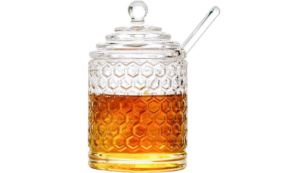honey jar with dipper