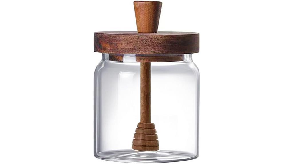 honey jar with dipper