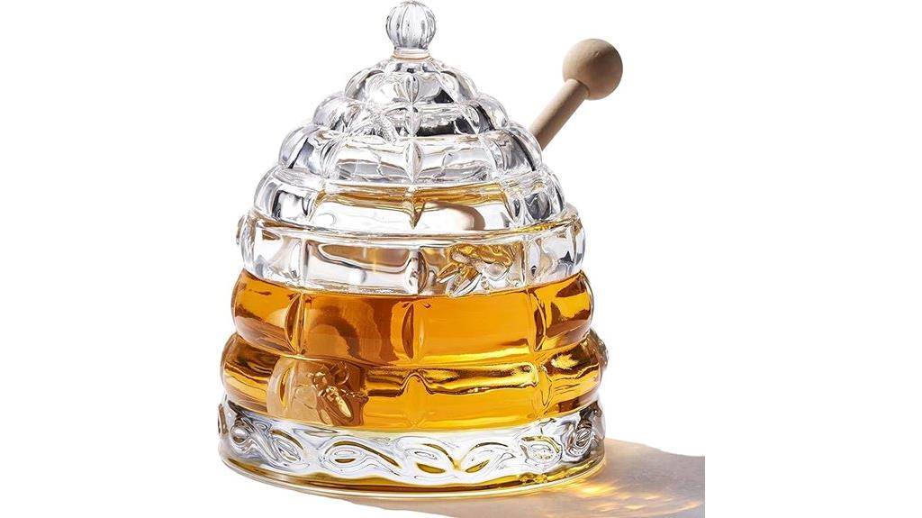 honey jar with dippers