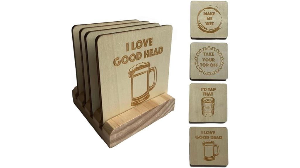 humorous beer coasters set