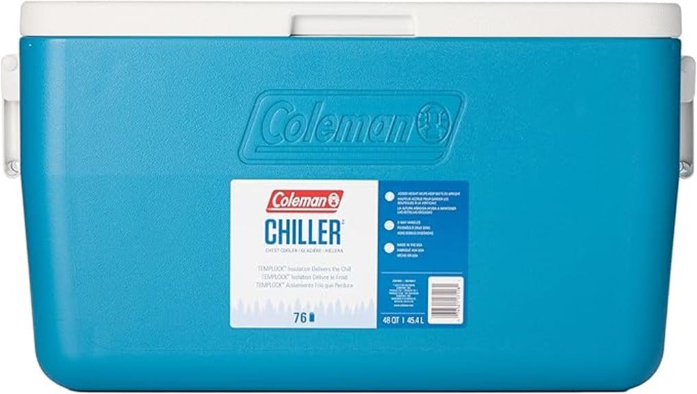insulated portable 48qt cooler