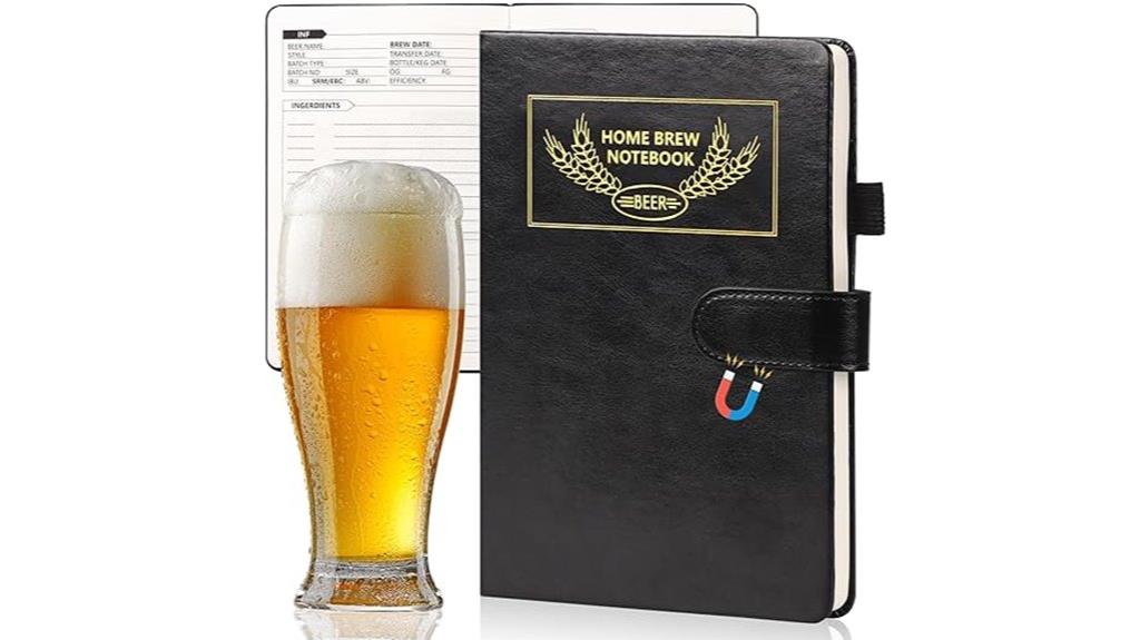leather bound home brewing recipe notebook