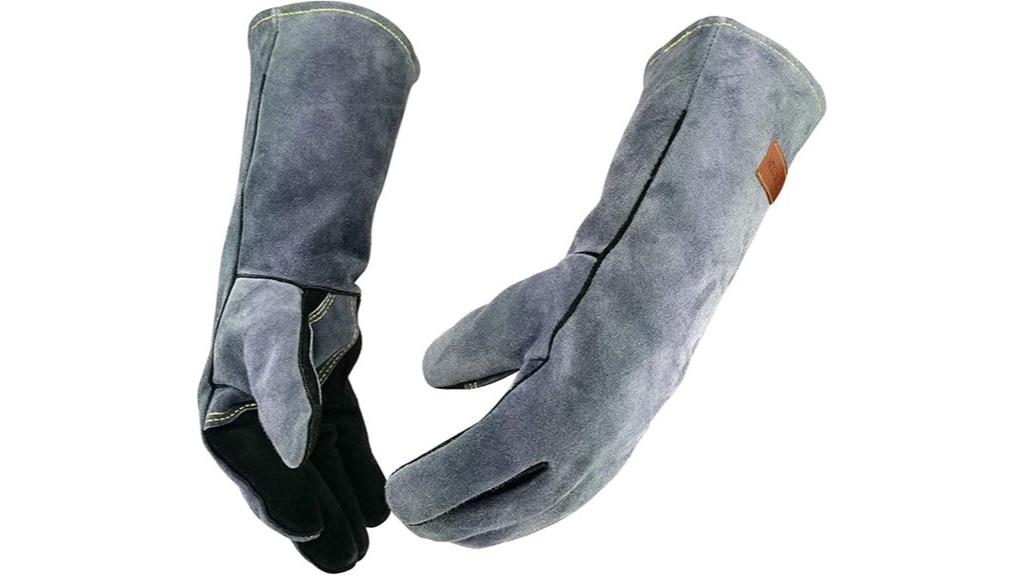 leather heat resistant welding gloves for barbecue