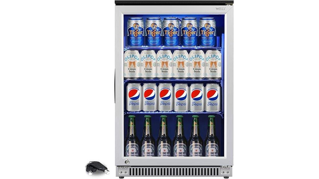 lockable built in beverage cooler