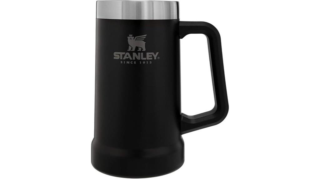 matte black beer stein