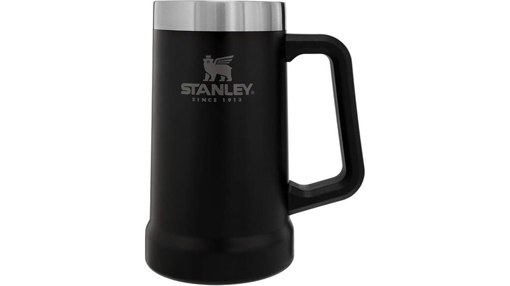 matte black beer stein