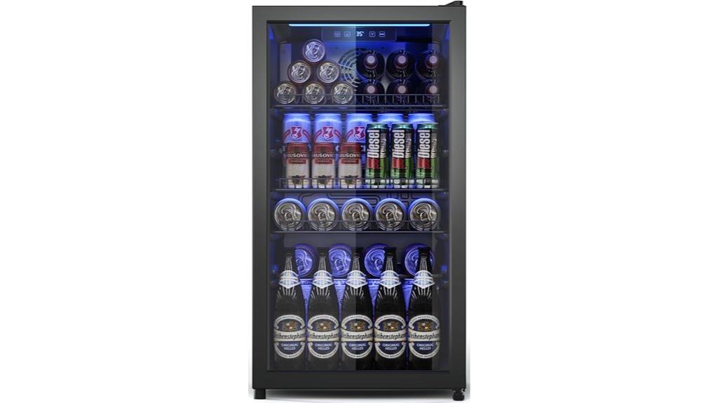 mini fridge with display