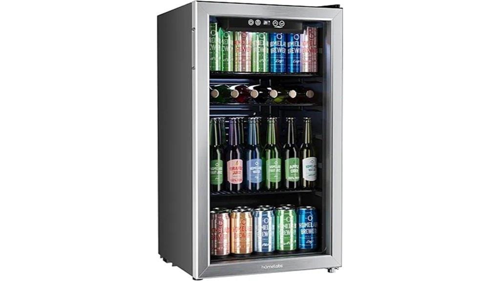 mini fridge with glass