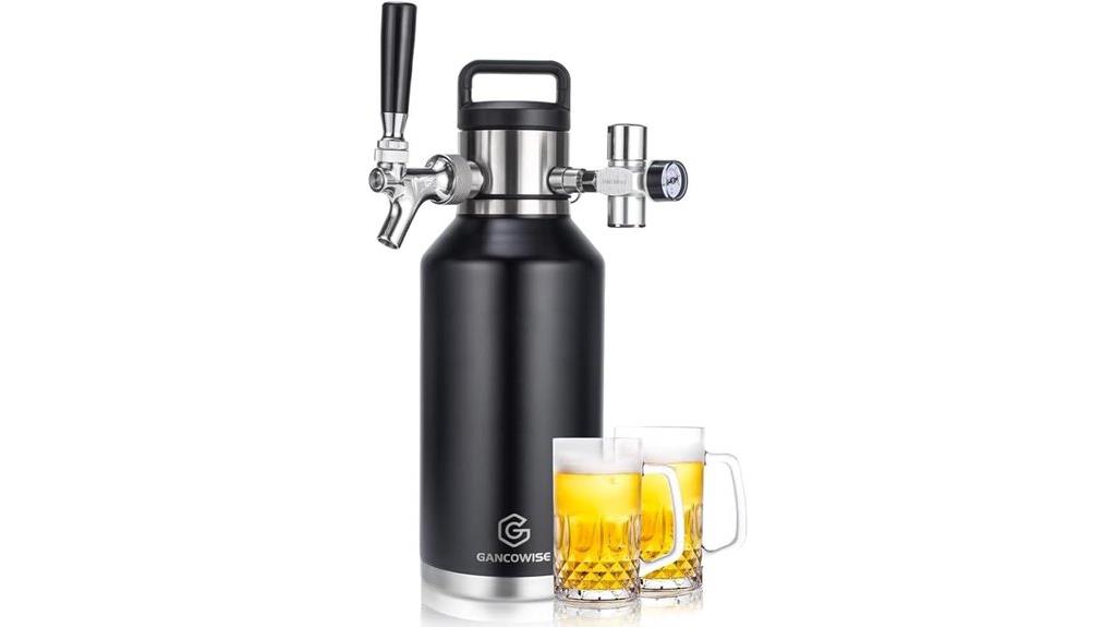 mini keg growler double walled detachable faucet