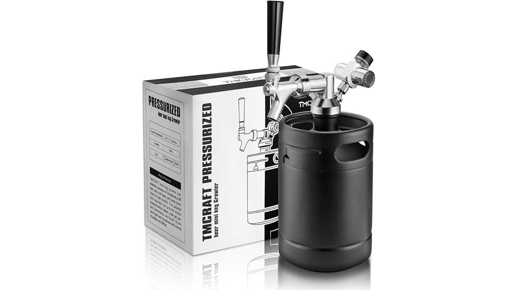 pressurized stainless steel growler