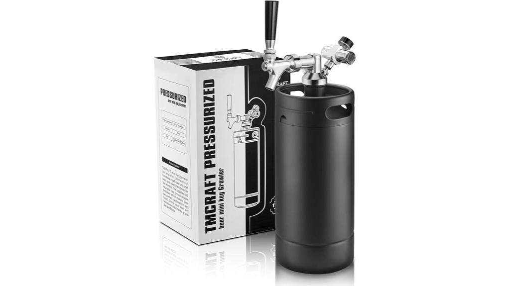 pressurized stainless steel growler