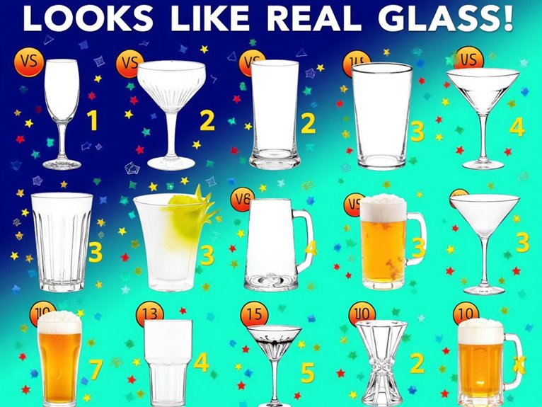 realistic plastic drinking glasses