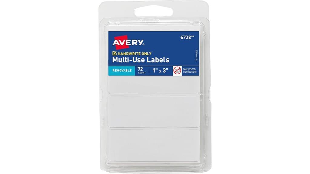removable white labels pack