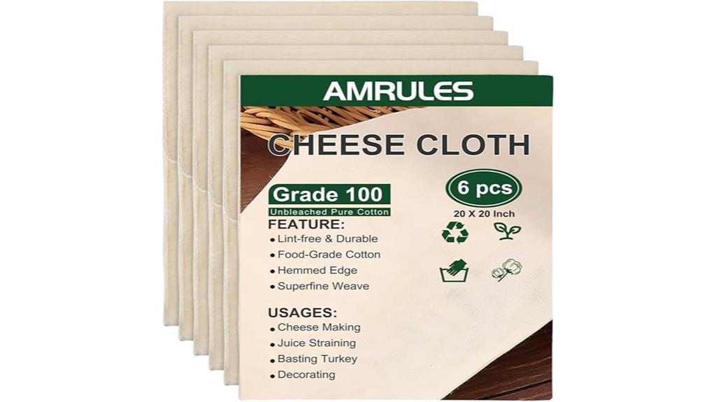 reusable cheese cloths set