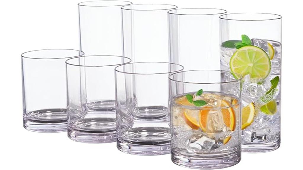 reusable clear plastic glasses