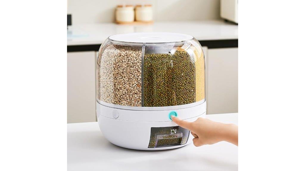 rotating rice storage dispenser